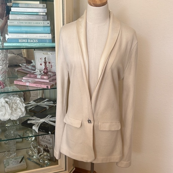 NWOT Ralph Lauren Black Label Cream Cashmere & Silk Blazer Size L
